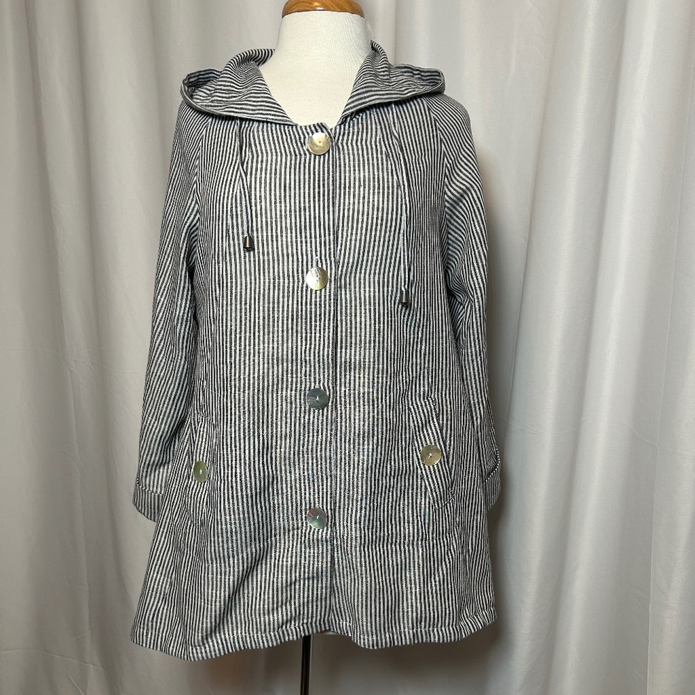JONES & CO. JONES NEW YORK LINEN/COTTON TUNIC - SIZE MEDIUM